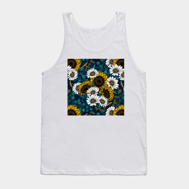 Sunflowers and daisies, summer garden Tank Top by katerinamk